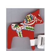 Kylskåpsmagnet Dalahästar i trä