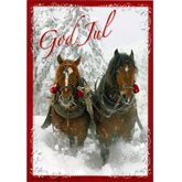Julsläde hästar i snö