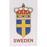 Dekal Silvrig med sverigeflagga och Krona