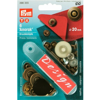 Tryckknapp 20 mm Antikmässing