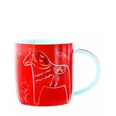 Mugg Dalahästar Kurbits Röd