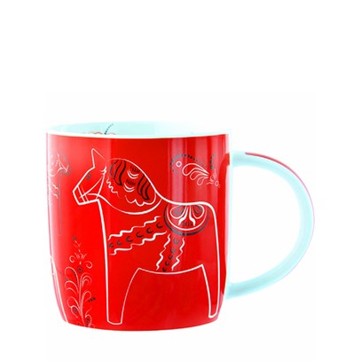 Mugg Dalahästar Kurbits Röd