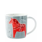 Mugg Dalahästar Kurbits Grå