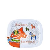 Bricka med dalahästar & Kurbitsblommor