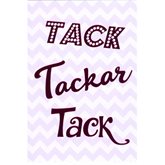 Tackkort lila text