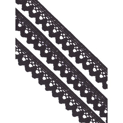 Bomullsspets 19 mm Svart