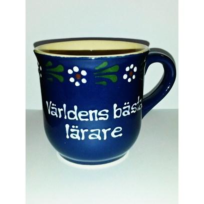 Blå Namnmugg Världens bästa lärare