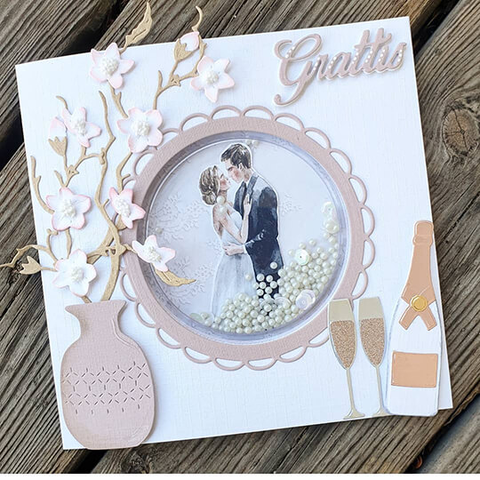 Bröllopskort med skakfönster