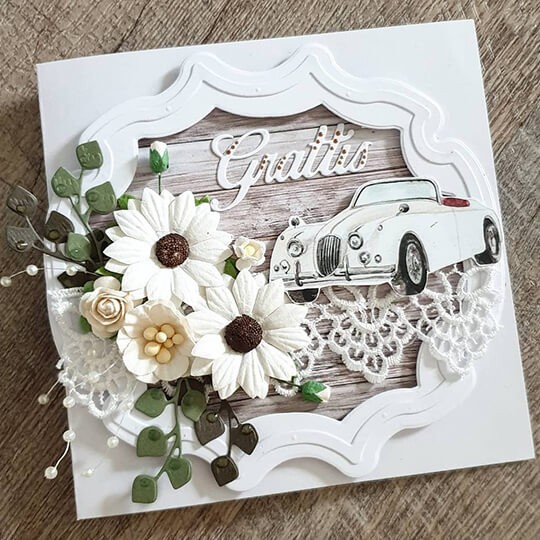 Bröllopskort med bil