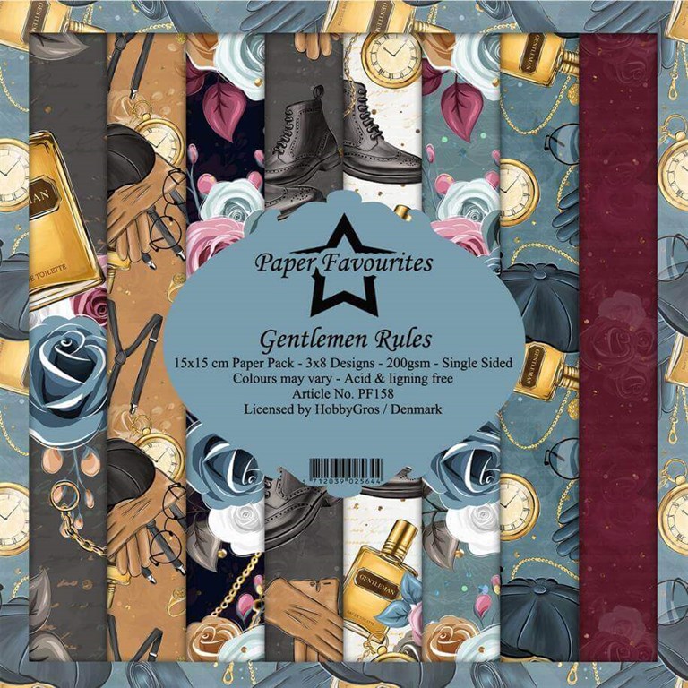 Scrapbookingpapper - 15x15cm - Gentlemen Rules