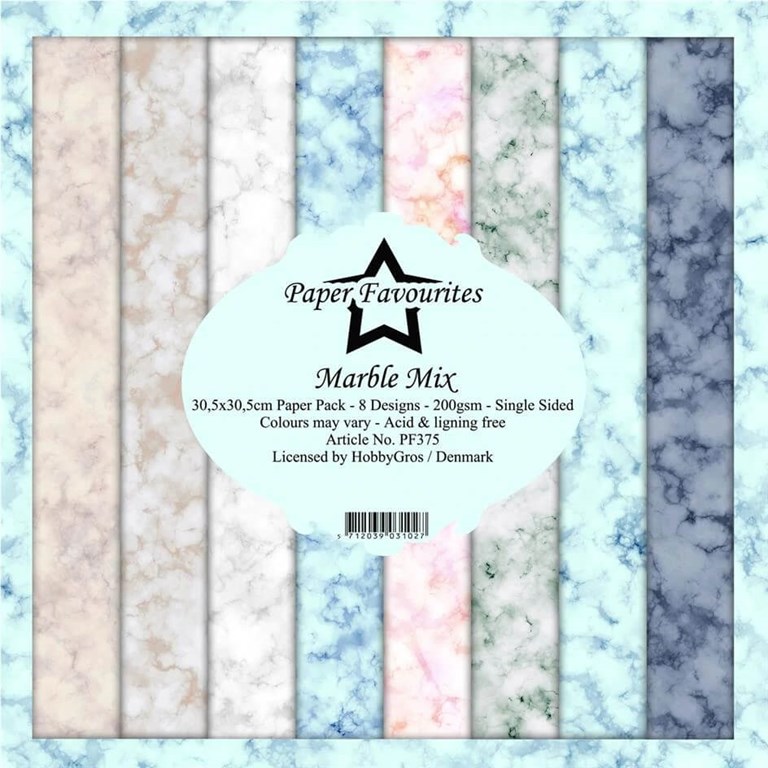 Scrapbookingpapper - 30x30cm - Marble Mix