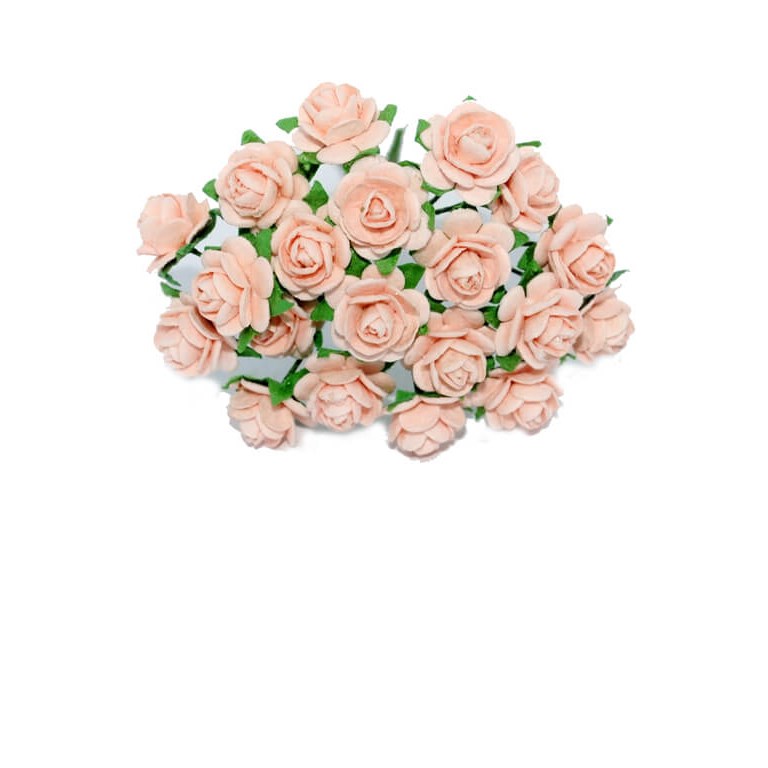 Pappersrosor - 1cm - 50st - Vintage Rosa