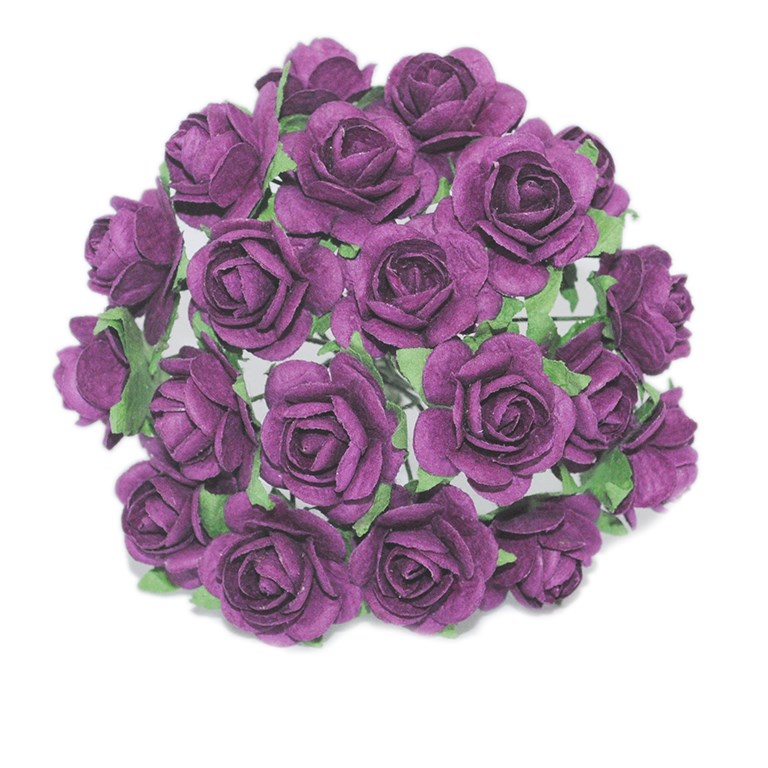 Pappersrosor - 2cm - 20st - Lila