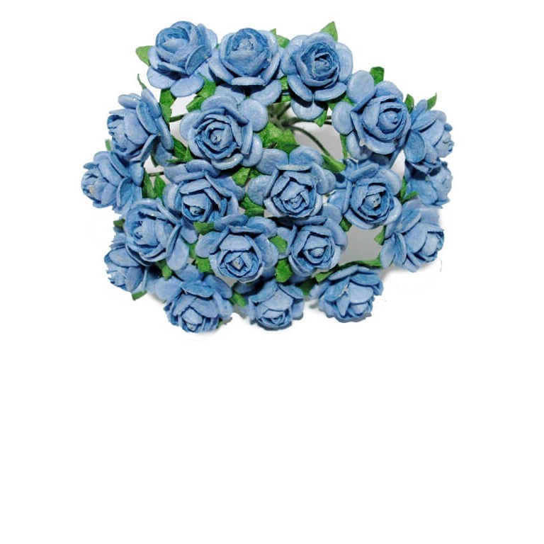 Pappersrosor - 2cm - 20st - Blå