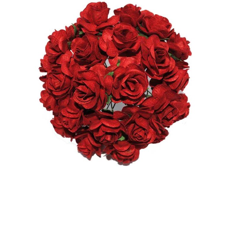 Pappersrosor - 2,5cm - 50st - Röda