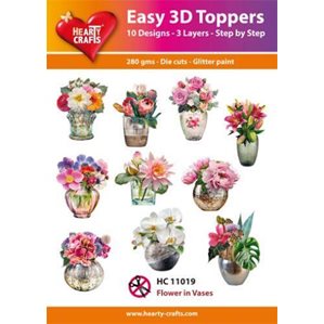 Easy 3D - Toppers - Glitter - Flower in Vases