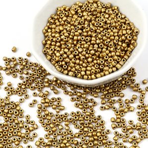 Glaspärlor - Seed Beads - 3mm - 50g - Guld