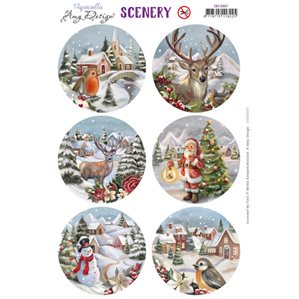 Die Cut Toppers - From Santa with Love - Christmas Bird Round