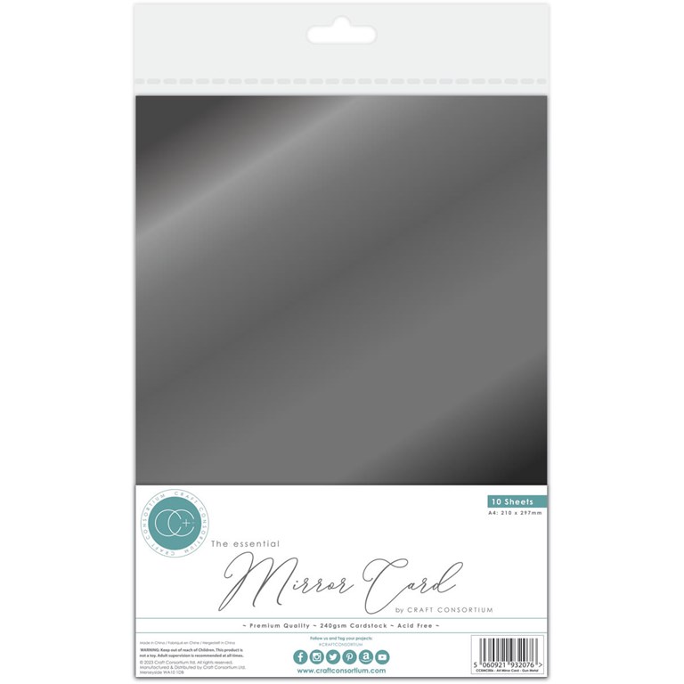 Metallisk Cardstock - A4 - 10st - Gun Metal