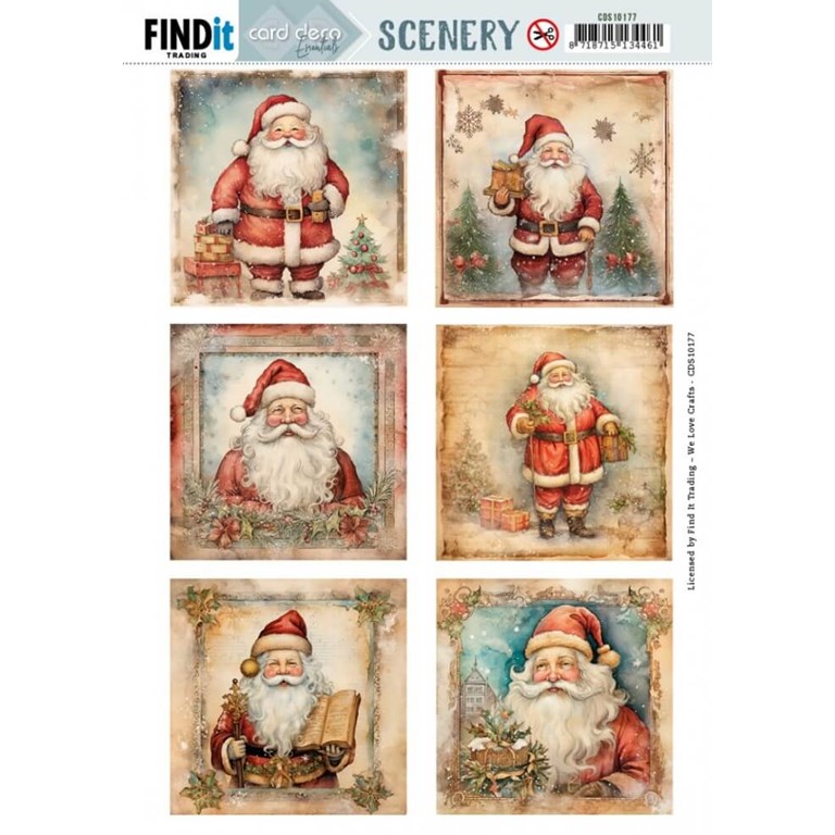 Push Out Scenery - Card Deco Essentials - Santa Square