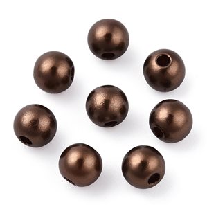 Akrylpärlor med pärlemoryta - 6mm - 250st - Coffee