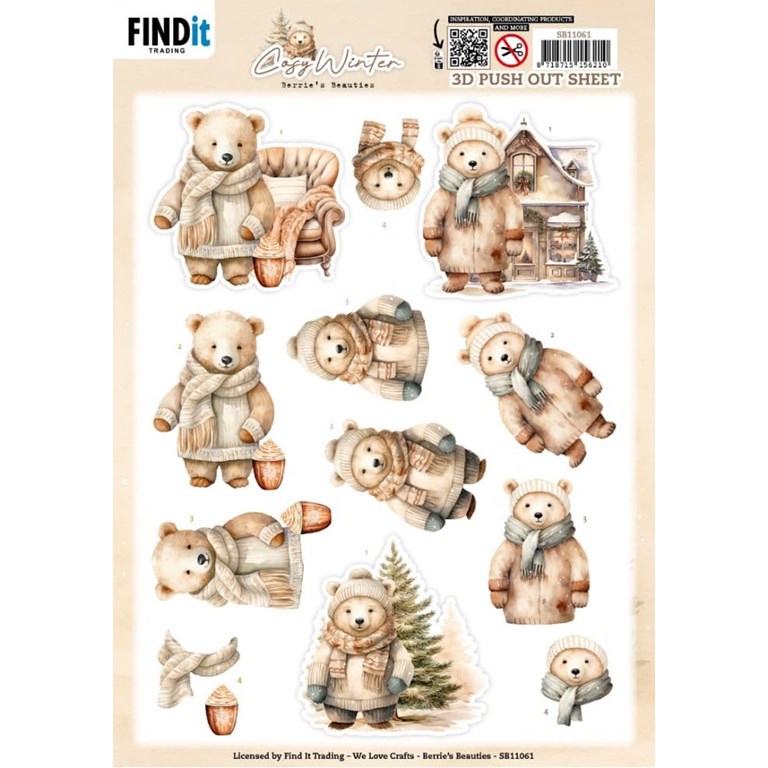 Push Out 3D - Cosy Winter - Cosy Bear