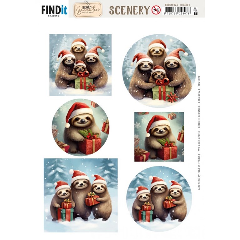 Push Out Scenery - Berries Beauties - Christmas Sloth