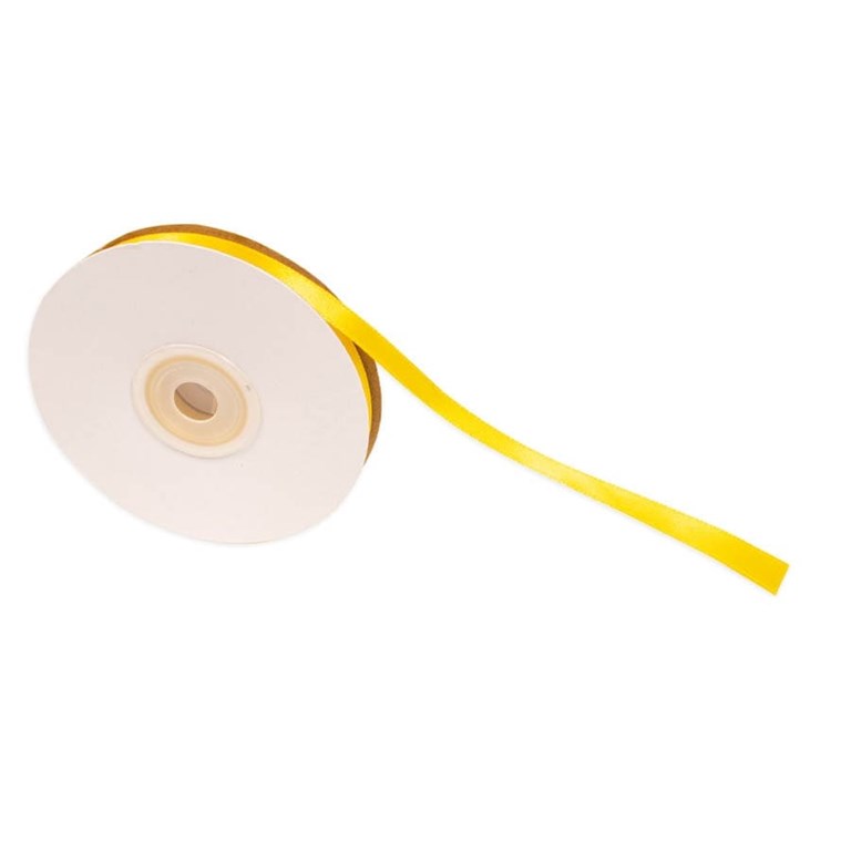 Satinband - 10mm - Gul - Storpack 30m