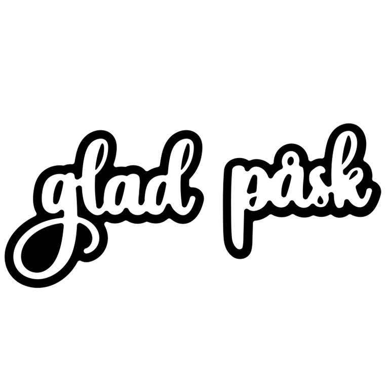 PY Hobby Dies - Glad Påsk - Med Bakgrund - 6 x 2,4cm