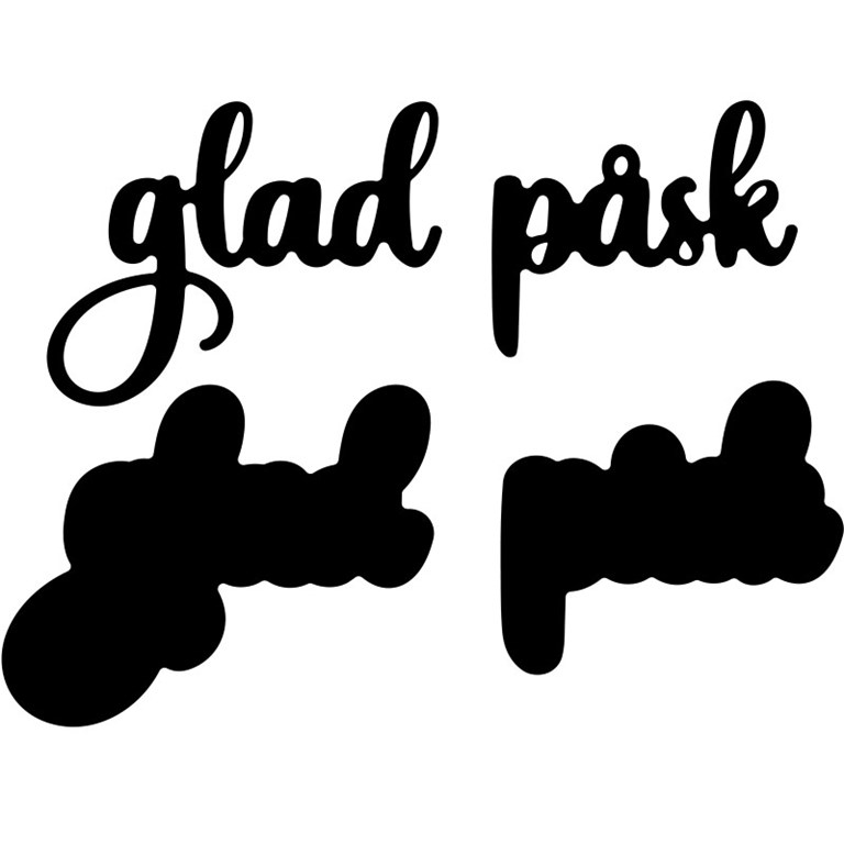 PY Hobby Dies - Glad Påsk - Med Bakgrund - 6 x 2,4cm - PY Hobby