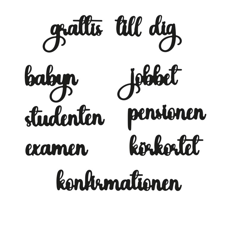 PY Hobby Dies - Set - Grattis till X - Med Bakgrunder