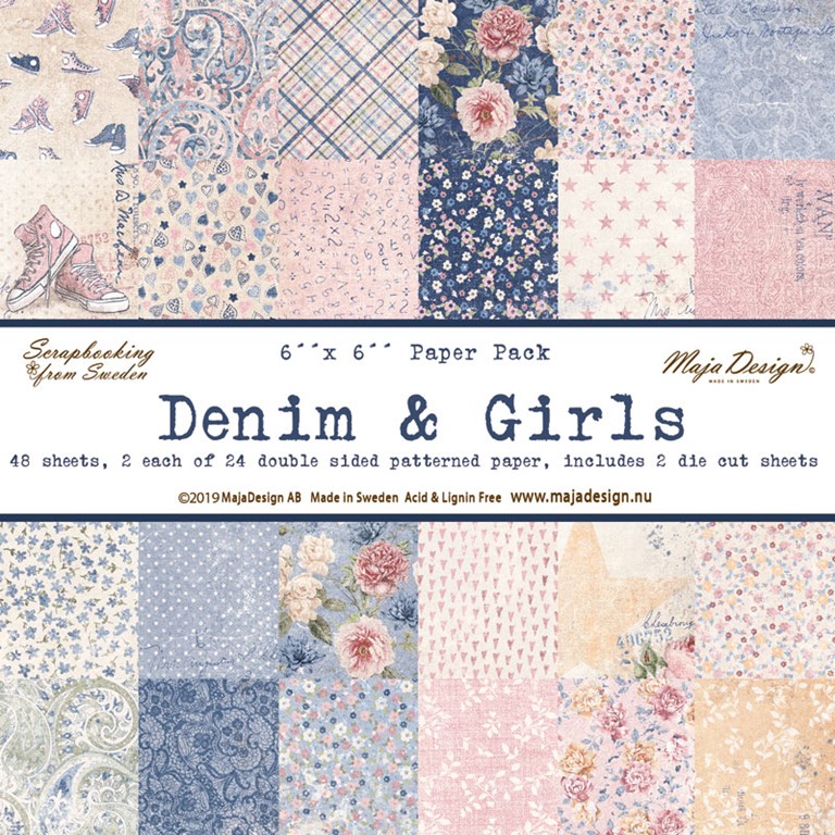 Pappersblock - Maja Design - Denim & Girls - 15x15cm