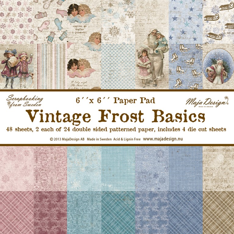 Pappersblock - Maja Design - Vintage Frost Basics - 15x15cm