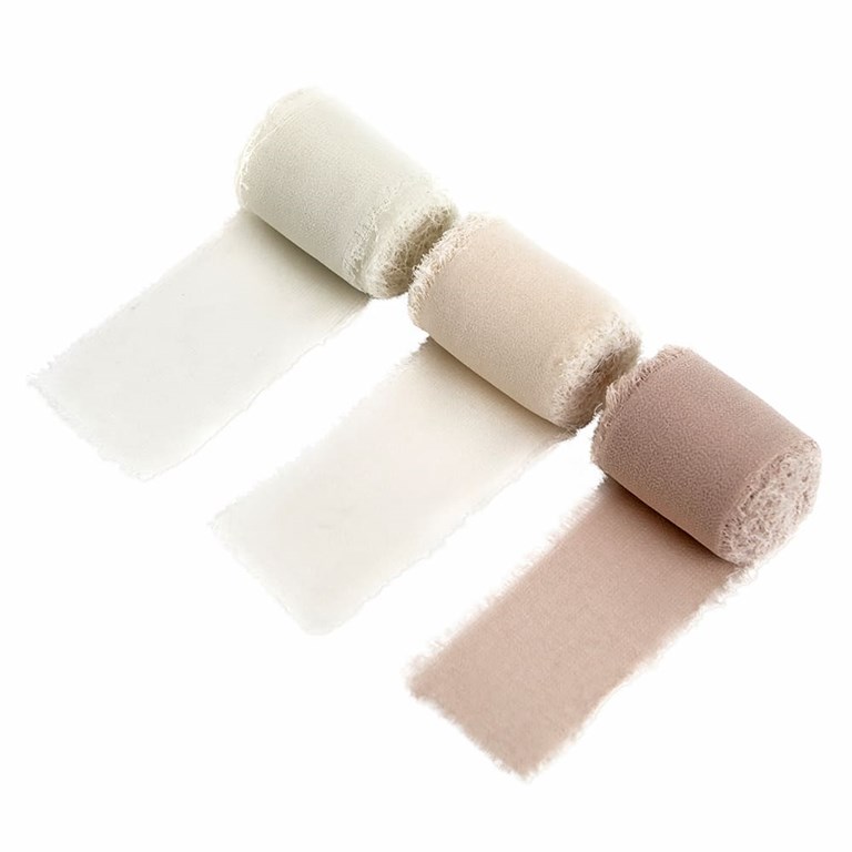 Chiffongband - 3-pack - Beige