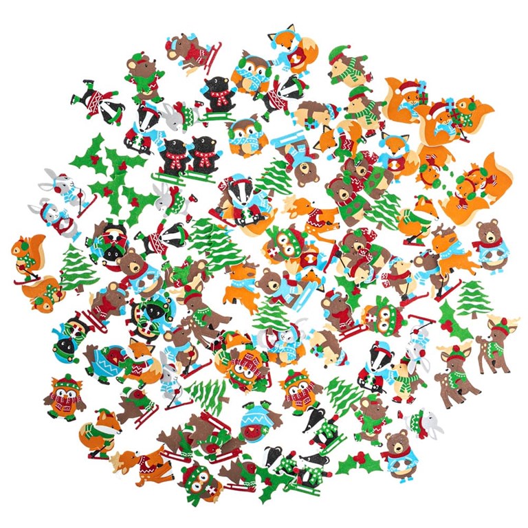Foamstickers - Vinterdjur - 120st