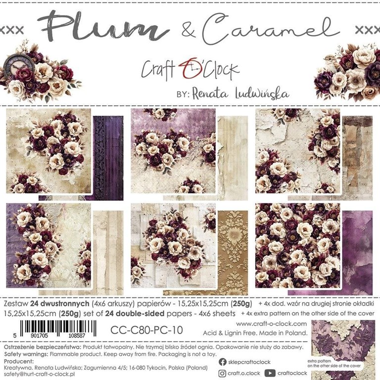 Paper pack - 15x15 cm - Plum & Caramel