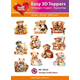 Easy 3D - Toppers - Glitter - Vintage Teddybears