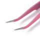 Pincett rostfrit stål - Liten, böjd spets 12,1cm - Rosa