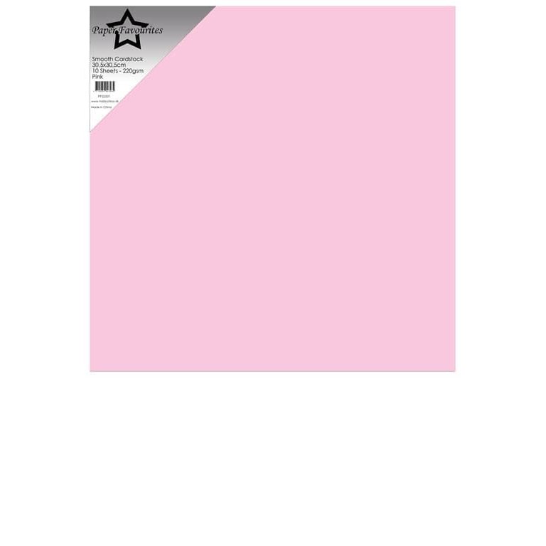 Cardstock - 30x30 cm - Pink - Slät - 10st