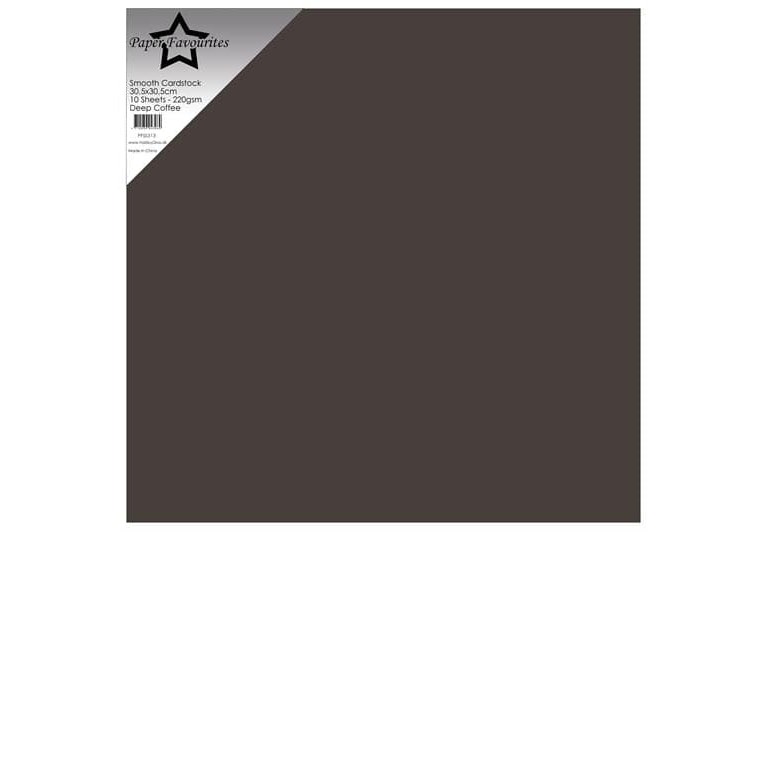 Cardstock - 30x30 cm - Deep Coffee - Slät - 10st