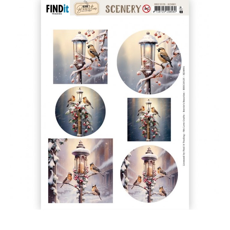 Push Out Sceenery - Berries Beauties - Winter Birds