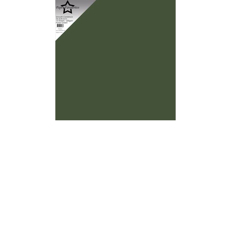 Cardstock - 30x30 cm - Forest Green - Slät - 10st
