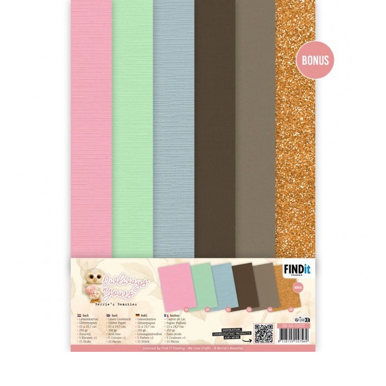 Cardstock - Mixade färger - A4 - Owlways Yours