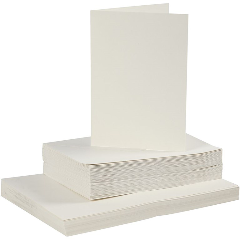 Kort och kuvert - 50-pack - A6 - Offwhite struktur