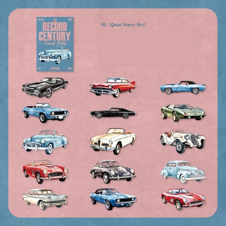 Stickers - Clear - Retro - Bilar