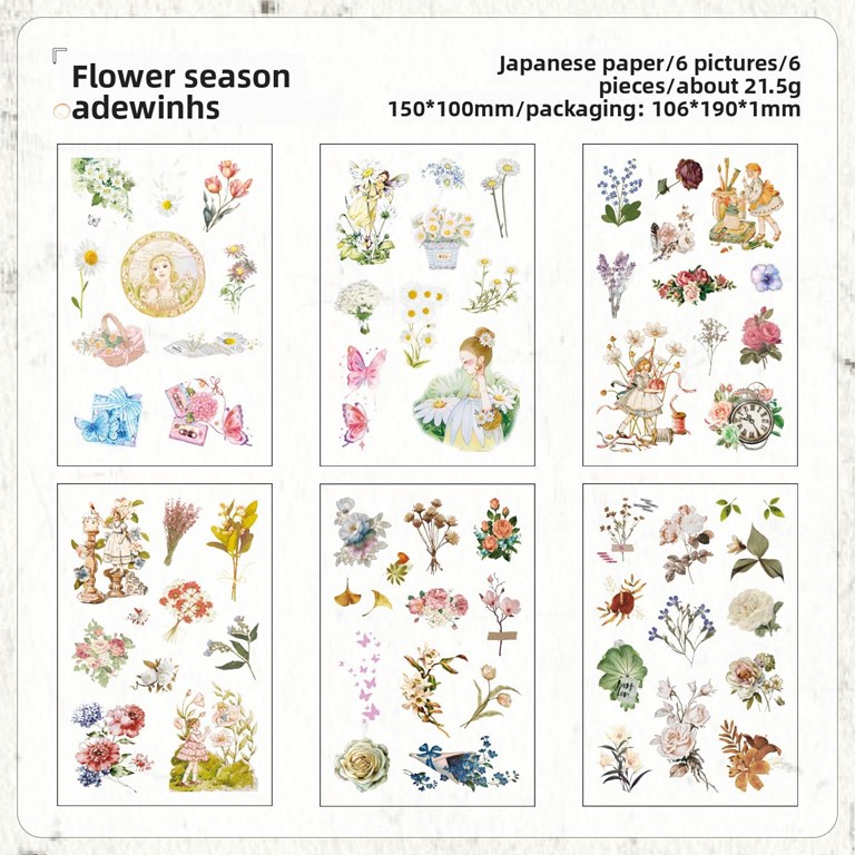 Stickers - 6st ark - Sommarblommor