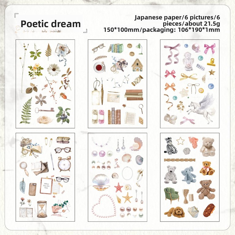 Stickers - 6st ark - Dov mix