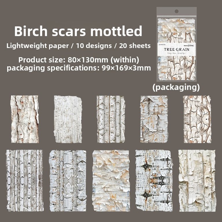 Ephemera - Trädstam - Bark - Björk