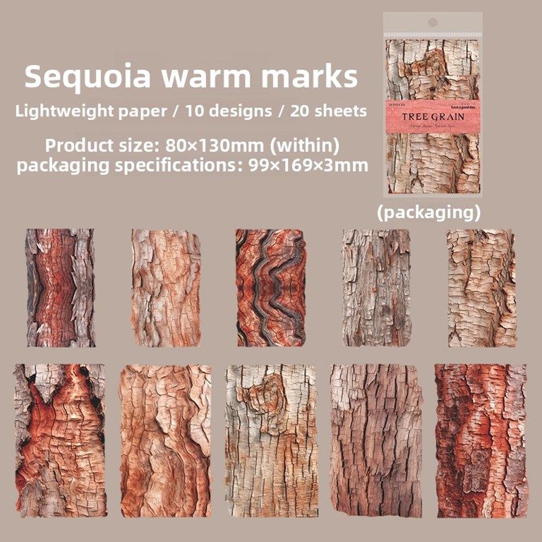 Ephemera - Trädstam - Bark - Röda toner