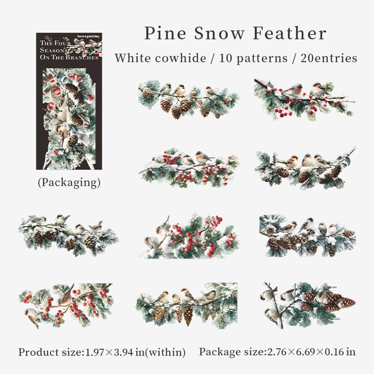 Stickers - Grenar - Vinterkvistar med fåglar